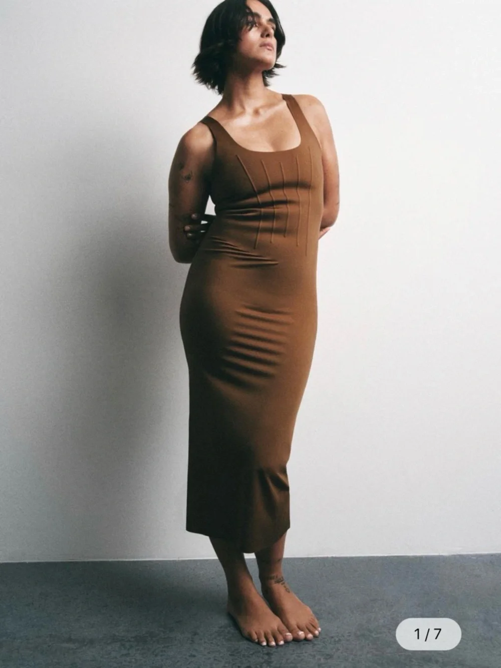 Zara NWT POLYAMIDE BLEND SHAPING DRESS - Picture 5 of 7